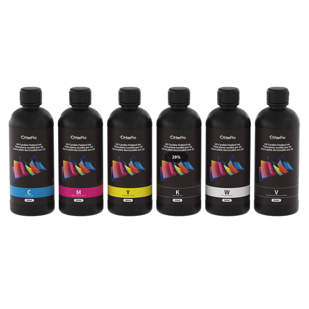 Juego de tintas UV 6 botellas de 500ml CMYKWV para impresora UV F30(Preventa)