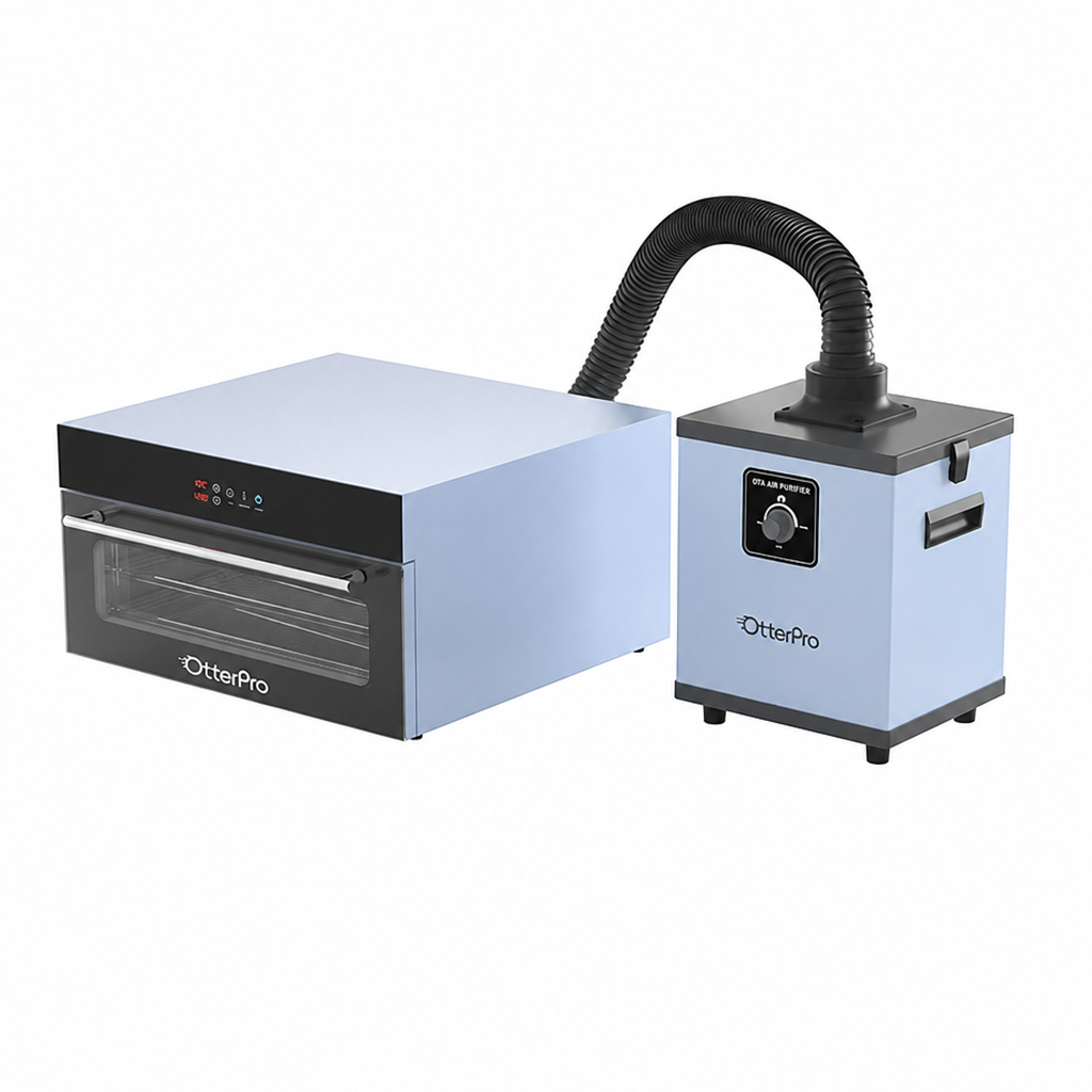 Horno de curado DTF A3 de tres niveles con extractor de humos DTF