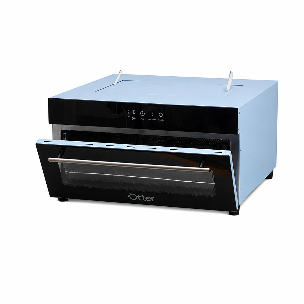 Three-tier A3 DTF curing oven, smokeless (integrated smoke extractor)
