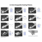 Special heating plates in various sizes compatible with the G1 and P16 Pro presses