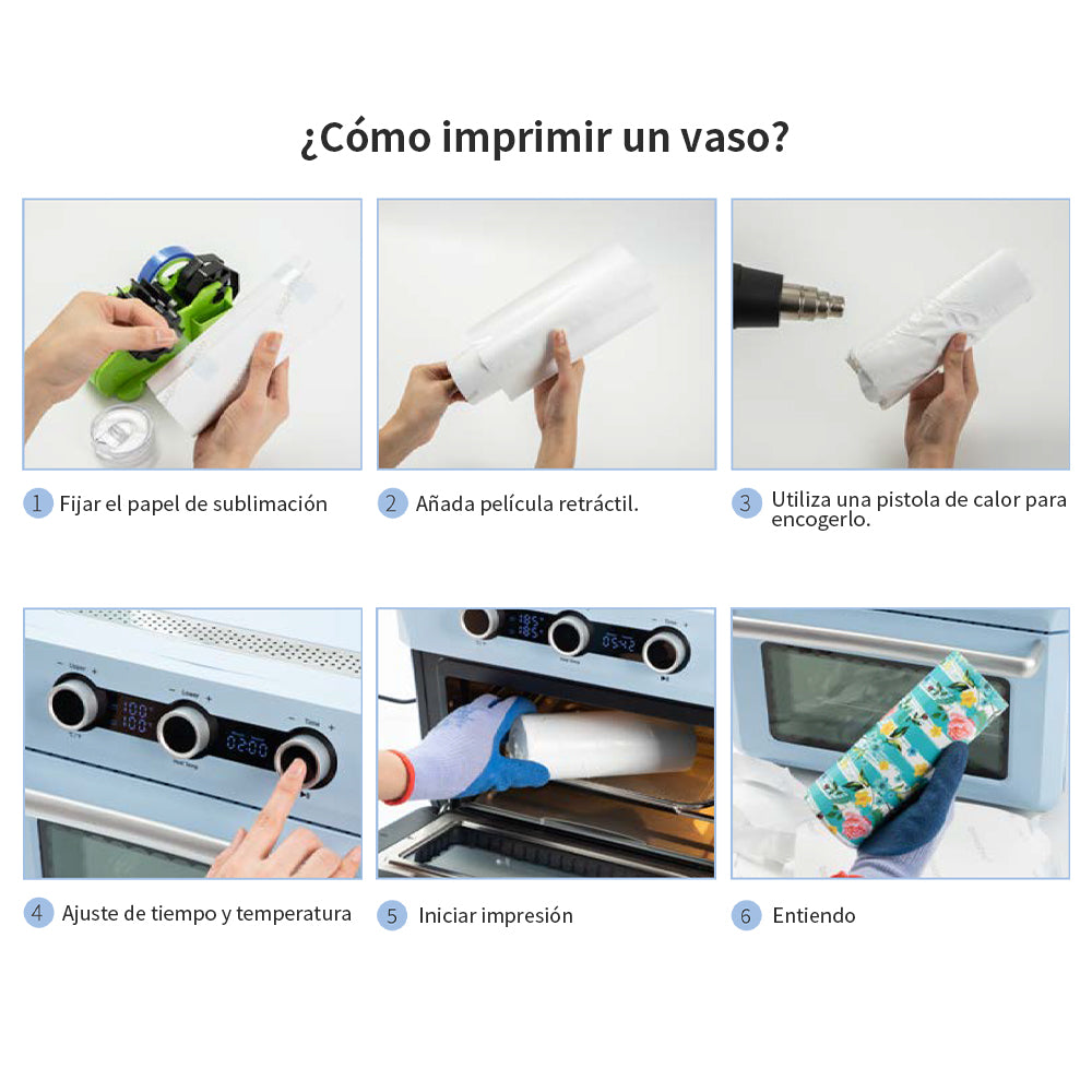 Horno de sublimación ecológico de 25 L para vasos, tazas y botellas de agua