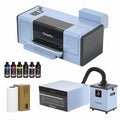 Impresora DTF M30 A3 30cm - Kit todo en uno con 6 botellas de tinta de 500ml película DTF de 0,3x100m, horno de curado y extractor de humos DTF