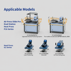 Special heating plates in various sizes compatible with the G1 and P16 Pro presses